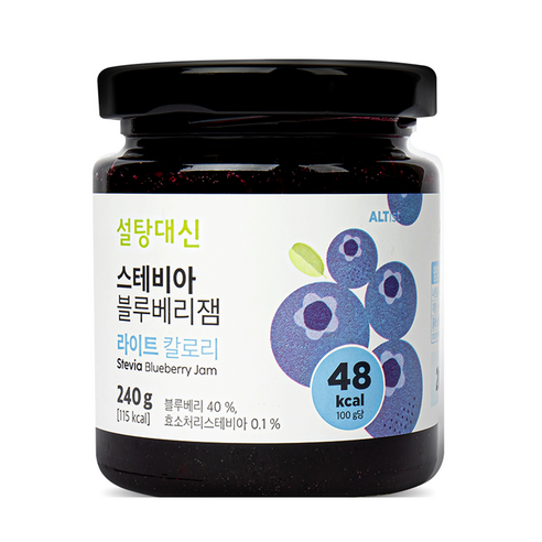 알티스트 설탕대신 스테비아 블루베리잼, 1개, 240g