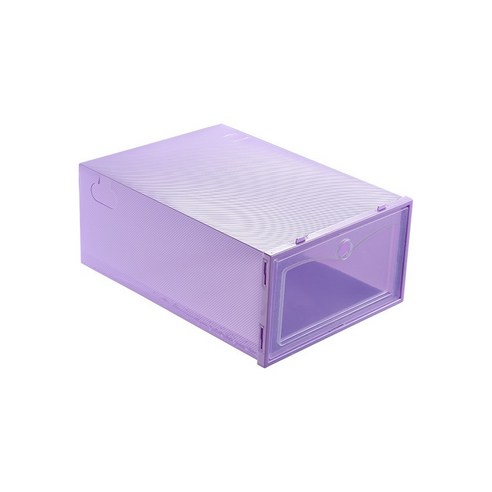MEIISEO가정용 신발 수납함 신발 플라스틱 서랍장 신발 상자 가정용품 신발 보관상자 투명 수납함, 보라색_대형 33*23*13cm
