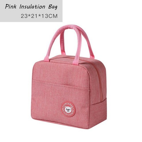FREELIFE 도시락 상자 세트 귀여운 대용량 도시락통 OO-845, pink lunch bag-476