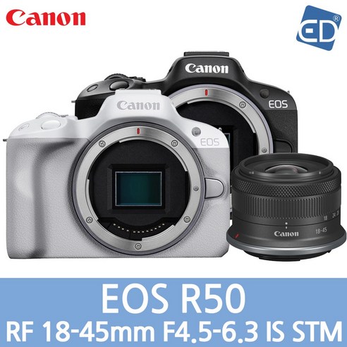 (캐논공식총판) 정품 EOS R50 18-45 KIT /블랙화이트/출시기념이벤트/새상품/빛배송, EOS R50 18-45KIT 화이트 색선택