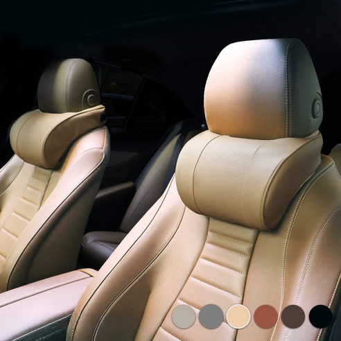 엔칸타 세이프레더넥 가죽 메모리폼 차량용 목쿠션, 2개, 새들브라운