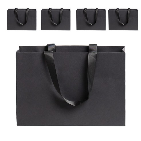 VITALO 블랙 튼튼한 고급 선물 쇼핑백 가로형 5P 1세트 특대 
데코/포장용품