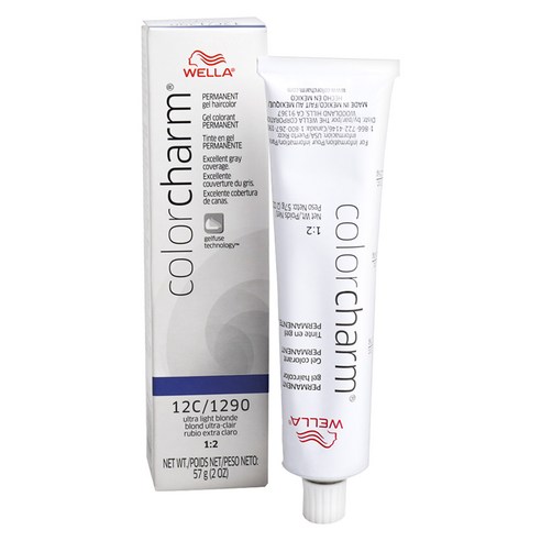 Wella 컬러 참 퍼머넌트 헤어 젤 헤어컬러 57g, 12C 1290 Ultra Light Blonde, 1개