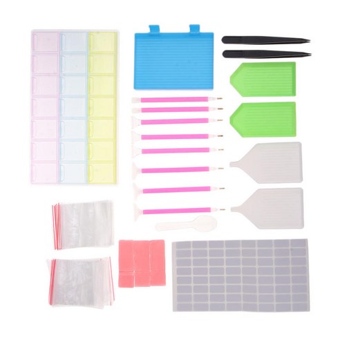 92Pcs 다이아몬드 페인팅 도구 세트 5D DIY 다이아몬드 페인팅 다이아몬드 세트, 설명, 설명, 설명
