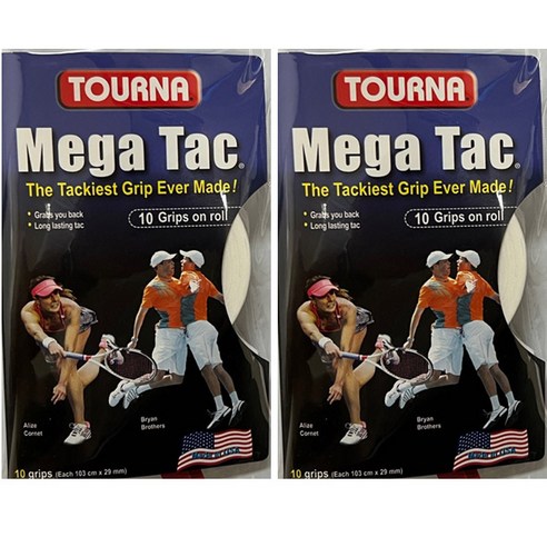 투나 MEGA TAC 메가텍 오버 그립 화이트 10입, 2개