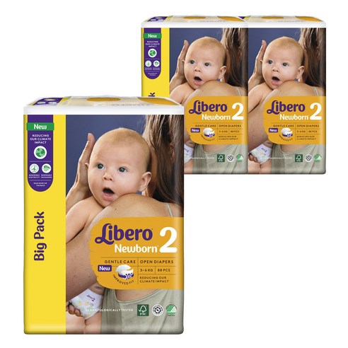 리베로기저귀 추천 상품리베로 기저귀 밴드형 뉴본 기저귀 2단계 86매 x 3팩 신생아용 (권장 3.5~5.5kg) 제품 사진