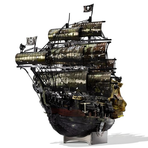 앤 여왕의 복수 해적선 금속 퍼즐 3D 메탈 프라모델 조립 DIY 키트 에칭, 1개
