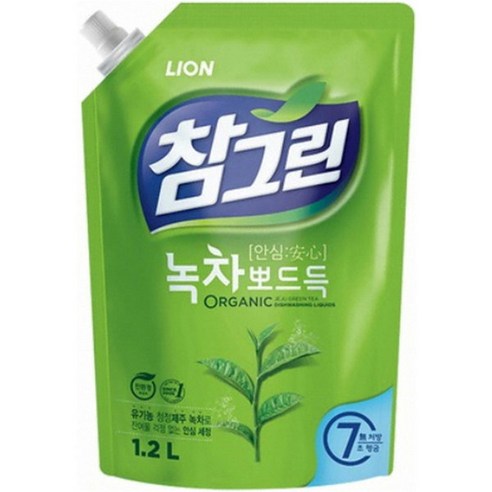 참그린 녹차뽀드득 주방세제 1.2kg 리필 녹차수설거지, 1개