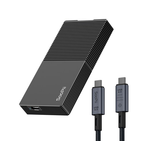 Soopii USB4 썬더볼트4 NVMe M.2 SSD 인클로저 E2 외장케이스, 8TB