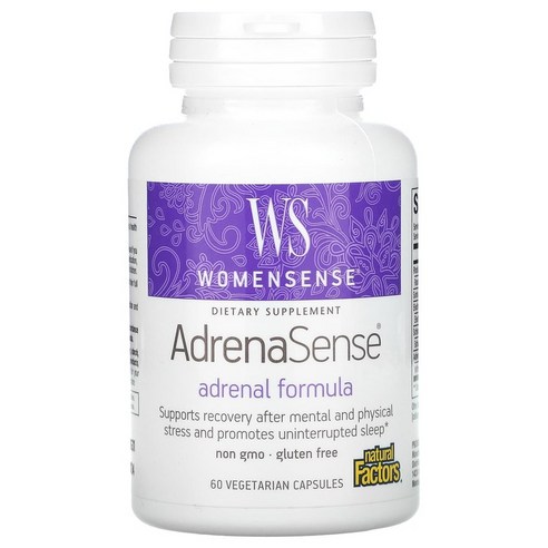 Natural Factors WomenSense AdrenaSense 부신 포뮬라 베지 캡슐 60정, 1개