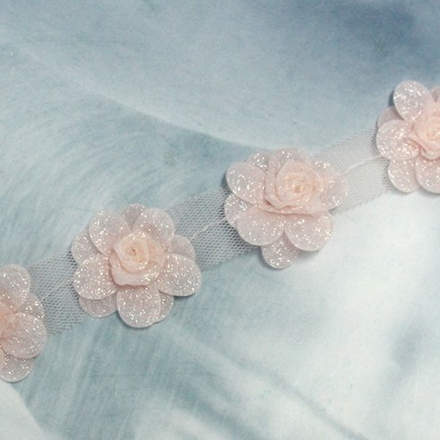 보슬보슬 코사지 (폭3.5cm 10개묶음), 연핑크 (10개), 10개