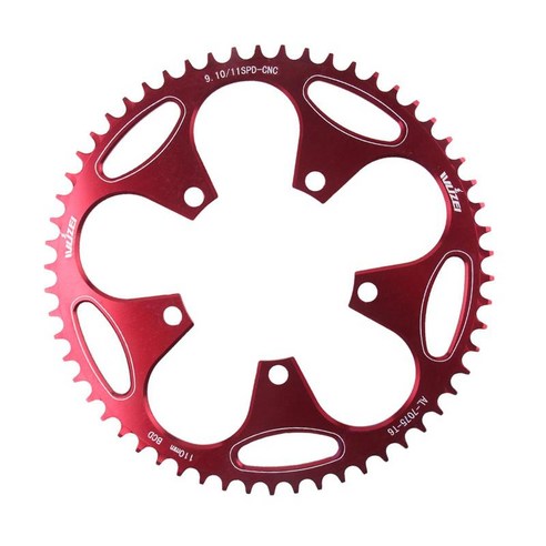 110BCD 자전거 내로우 와이드 체인링 50-60T For Sprocket Crankset, 레드 58T, 50T 52T 54T 56T 58T 60T, 알루미늄 합금