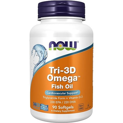 [OKㅣ강추] Now Foods 나우푸드 Tri-3D 오메가 330 EPA 220 DHA 비타민D3 90 소프트젤 [OKNOWㅣ추천상품]