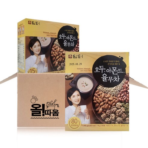(올따옴) 담터 호두 아몬드 율무차 스틱형 18g 95T (80+15), 80개입, 1개