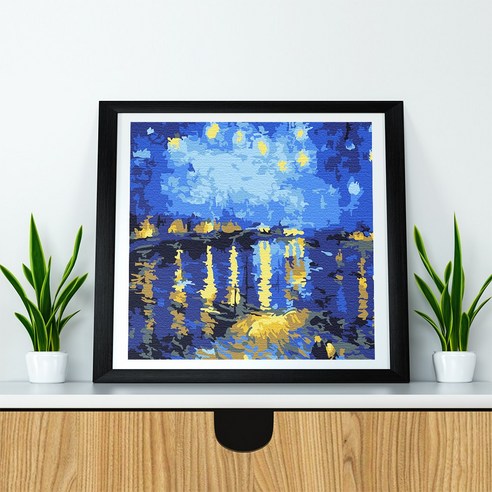 플레이어바웃 DIY 명화그리기 유화 그림 20 x 20 cm, 아를의 별이 빛나는 밤에, 1개