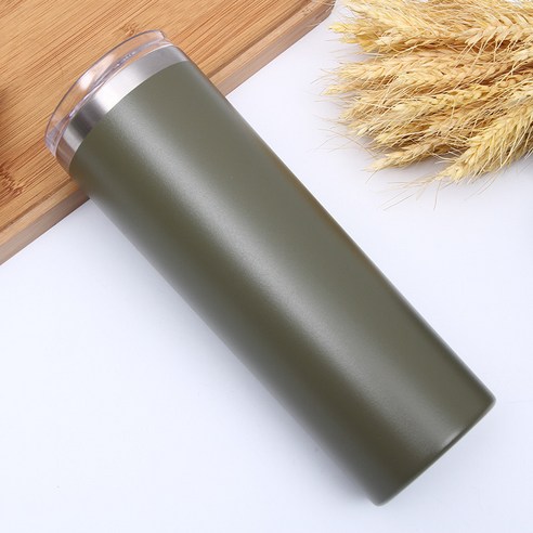 스테인레스 스틸 컵 컬러 자동차 컵 자동차 진공 단열 컵, 육군 녹색, 12oz