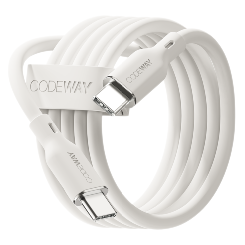 코드웨이 팔레트 100W PD C to C타입 초고속 충전 케이블, 크림 화이트, 2m, 1개