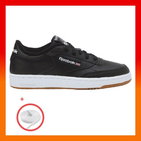 [국내정식매장] 리복 운동화 클럽 C85 - 블랙 스니커즈 신발 + 신발끈