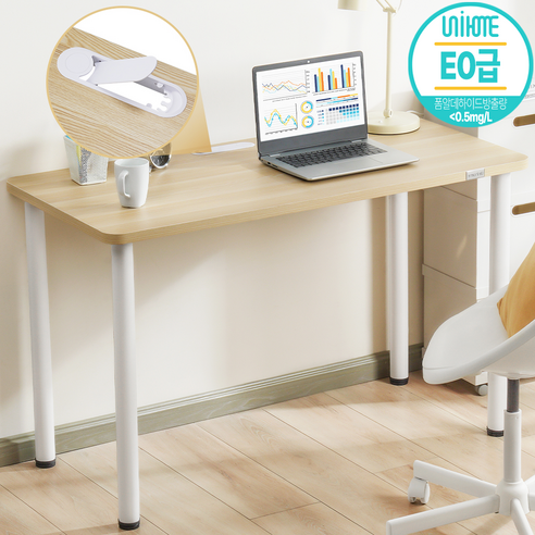 Unihome E0급 업그레이드형 컴퓨터 책상 튼튼한 다용도 테이블, 원목색