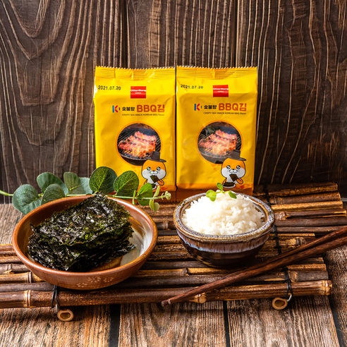 대천김 K-숯불향BBQ김(불고기맛) 4.5g3봉32개(총96봉) - 동양수산, 2개 - 도시락김 | 쿠팡