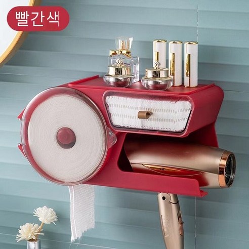 【DF】펀치없는 수건 보관함 헤어 드라이어 스토리지 랙 벽 마운트 화장실 티슈 박스 방수 벽 마운트, 【DF】, 옵션3