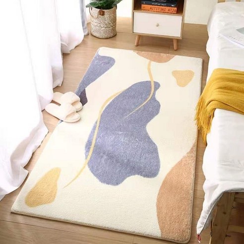 북유럽 현대 심플한 가벼운 양탄자 캐시미어 바닥 깔개 침실 긴 침대 옆 담요 거실 다다미, 아름다운 구름의 난초