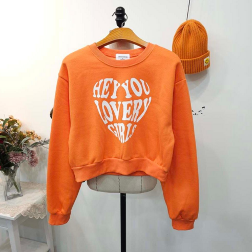 러브웨이브 기모 크롭맨투맨