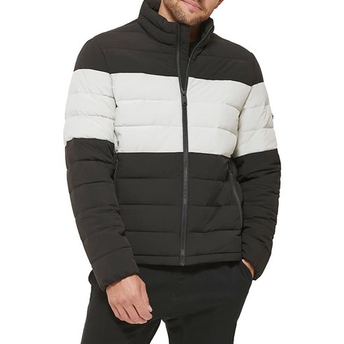 디케이앤와이 DKNY 남성용 Jon 퀼트 스탠드 칼라 푸퍼 재킷 정품보장