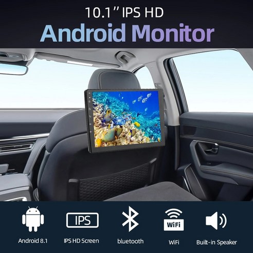 카니발보조모니터 101 인치 IPS 스크린 자동차 헤드레스트 안드로이드 81 HD1080 P 와이파이 USB TF BT RAM 1GB ROM16GB 미러링 미라캐스트 앱 다운로드, 2.2 pcs 10inch