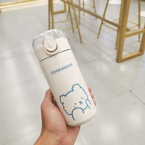 절연 컵 숙녀 크리 에이 티브 고 가치 휴대용 물 컵 하트 인 바람 간단한 짚 컵, 320ML 블루 페이스 커버, {"패션의류/잡화 사이즈":"컵 + 스트랩"}
