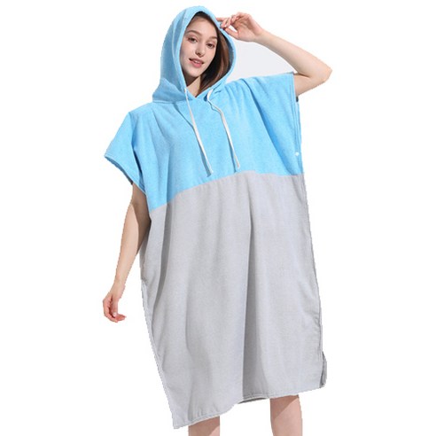 서브22 서핑 물놀이 후드 비치타올 대형, 스카이블루, 1개