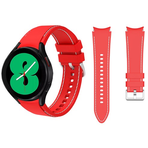 삼성 갤럭시 시계 4 실리콘 스포츠 팔찌 밴드, Red, Galaxy watch 4 44mm