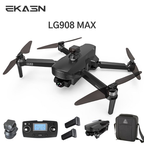EKASN 4K 카메라 접이식 드론 3축 짐벌+중계기3000미터 비행거리+30분 비행시간+메모리 카드 지원 LG908 MAX