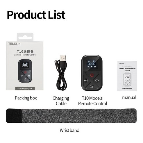 Sunlink GoPro 영웅 10 9 8 7 6 5 4 세션 Max에 대한 설정 바로 가기 키와 80M 와이파이 원격 제어 자기 발광 OLED 화면, 1개, For 8 9 10 Max
