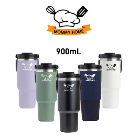 지에치 스텐 304 대용량 900ML 진공 보온보냉 빨대 텀블러, 인디고 블루, 1개