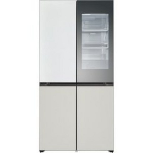 [색상선택형] LG전자 오브제 4도어 네이처 메탈 디오스 노크온 미러글라스양문형 냉장고 방문설치