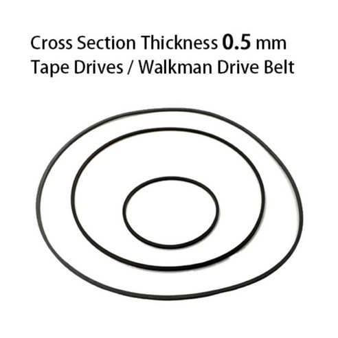 테이프 드라이브용 고무 변속기 벨트 고품질 단면 두께 0.5mm 워크맨 카운터 접힘 길이 23-115mm 1 개, Folded Length 36mm