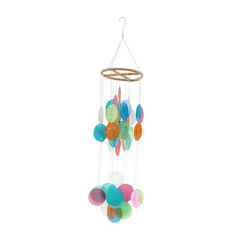 한국 스타일의 쉘 바람 종소리 레인보우 자연 창 벽 매달려 windchimes 펜던트 공예 장식품 외부, 여러 가지 빛깔의, 껍데기