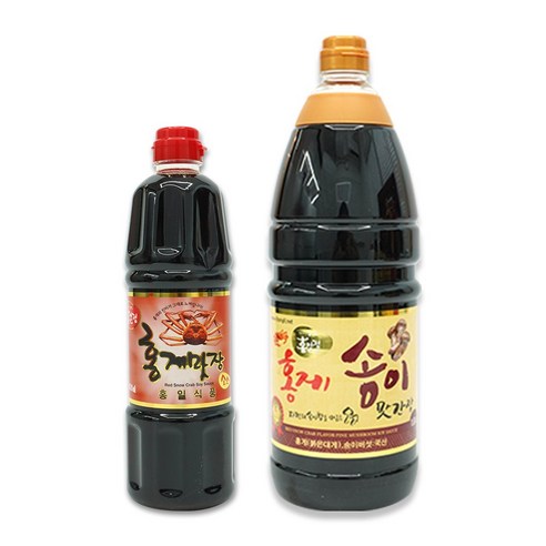 홍게맛장 소스 레드 900ml + 홍게맛 송이간장 1.8L 홍게 조미료 맛간장, 2700ml, 1세트