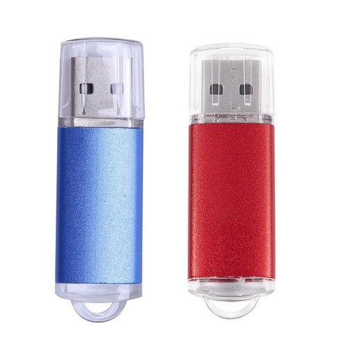 2pcs 2GB USB 2.0 플래시 U 디스크 - 블루 & 레드, 하나, 파랑 빨강