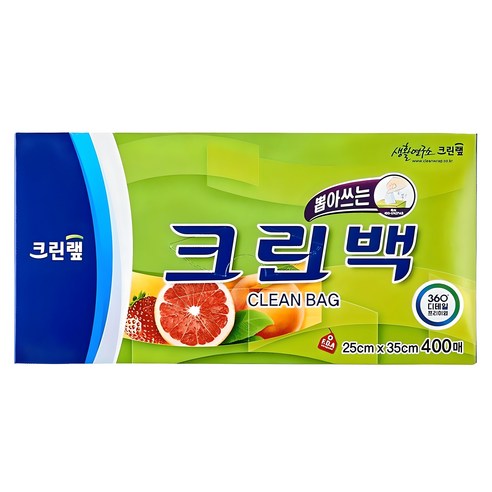 크린랲 크린백 중 25cm x 35cm, 중(M), 400개입, 1개