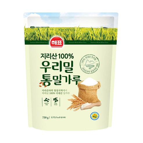 해표 우리밀 통밀가루 750g, 12개