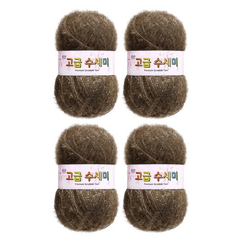 울클럽 별꽃수세미 DIY 고급수세미실 80g 4볼세트 + 동영상제공, 175카키브라운