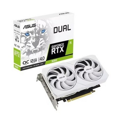 ASUS DUAL 지포스 RTX 3060 O12G OC D6 12GB White 게임