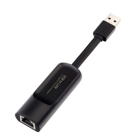 USB3.0 이더넷 어댑터 휴대용 USB 3.0 2.5Gbps 블랙 허브 익스텐더 LAN 어댑터 Windows 8/7 플래시 드라이브 컴퓨터 PC, 5.63x1.02x0.63inch., ABS 플라스틱, 검은 색
