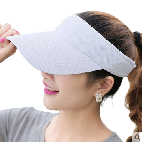 박스비 자외선 차단 벨크로 조절 스포츠 모자, 퓨어화이트