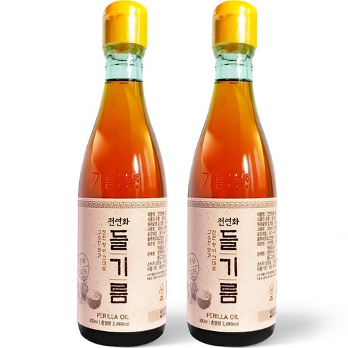 시장쏙 전연화 들기름, 300ml, 2개입
