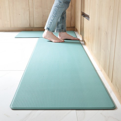 다국적 PU 주방 가죽 방수 기름 방지 미끄럼 방지 매트 베란다 복도 복도 흡유 카페트 pvc 발판, 간소-반청
