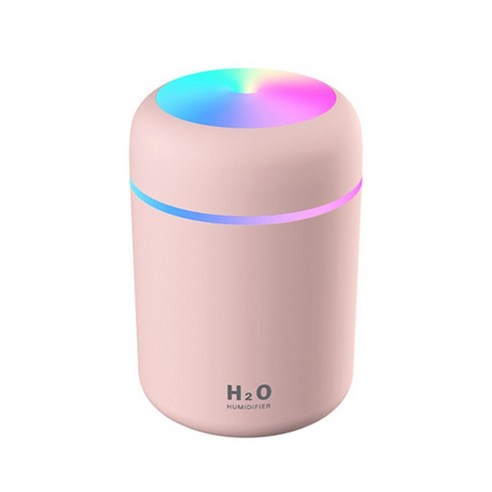 [ZQ] Auporo 휴대용 가습기 300Ml 초음파 아로마 에센셜 오일 기관총 Usb 쿨 미스트 메이커 청정기 아로마 디퓨저, 핑크