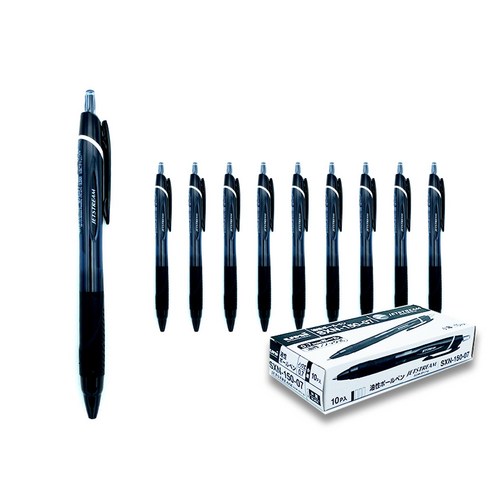 유니 제트스트림 유성볼펜 0.7mm SXN-150-07, 블랙, 10개